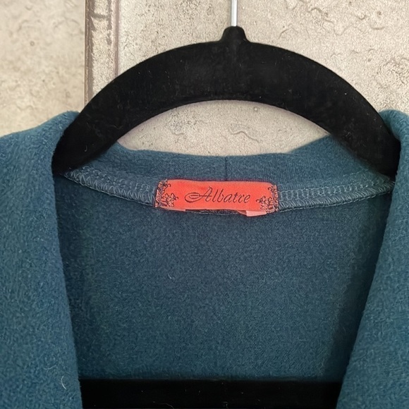 Albatre Green Pea Coat With Pockets - One Size (XS-M) - Picture 4 of 8